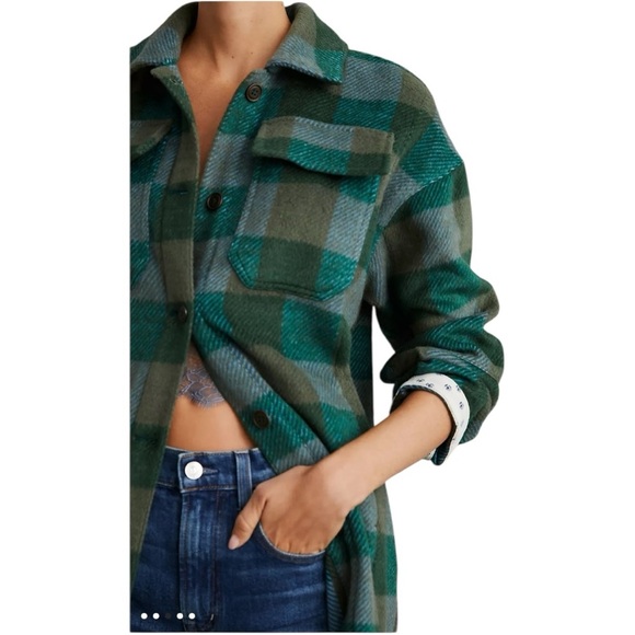 NWOT Anthropologie Pilcro Plaid Preppy boho Jacket Comfy Wool Blend Size Small - Picture 3 of 15